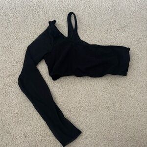 SHEIN Black Asymmetrical One-Shoulder Top